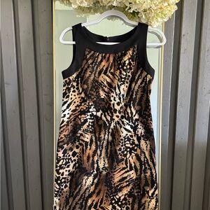 AB Studio Black and Brown Sleeveless Sundress